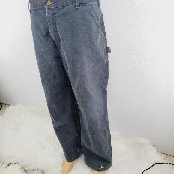 Carhartt Mens Black B11 Original Fit Washed Duck Workwear Carpenter Pant 40X30 - Picture 3 of 8
